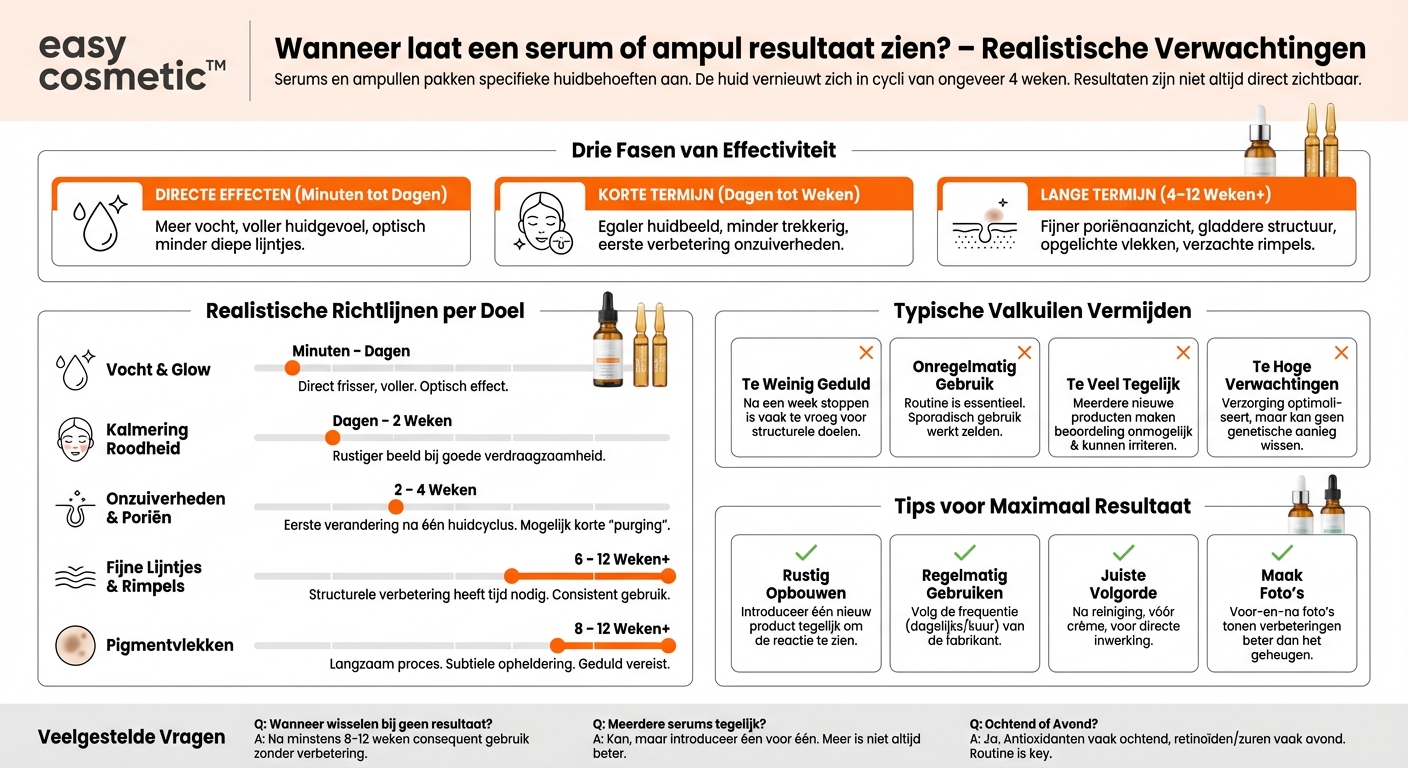 Hoe lang duurt het voordat je effect ziet van een serum of een ampul?