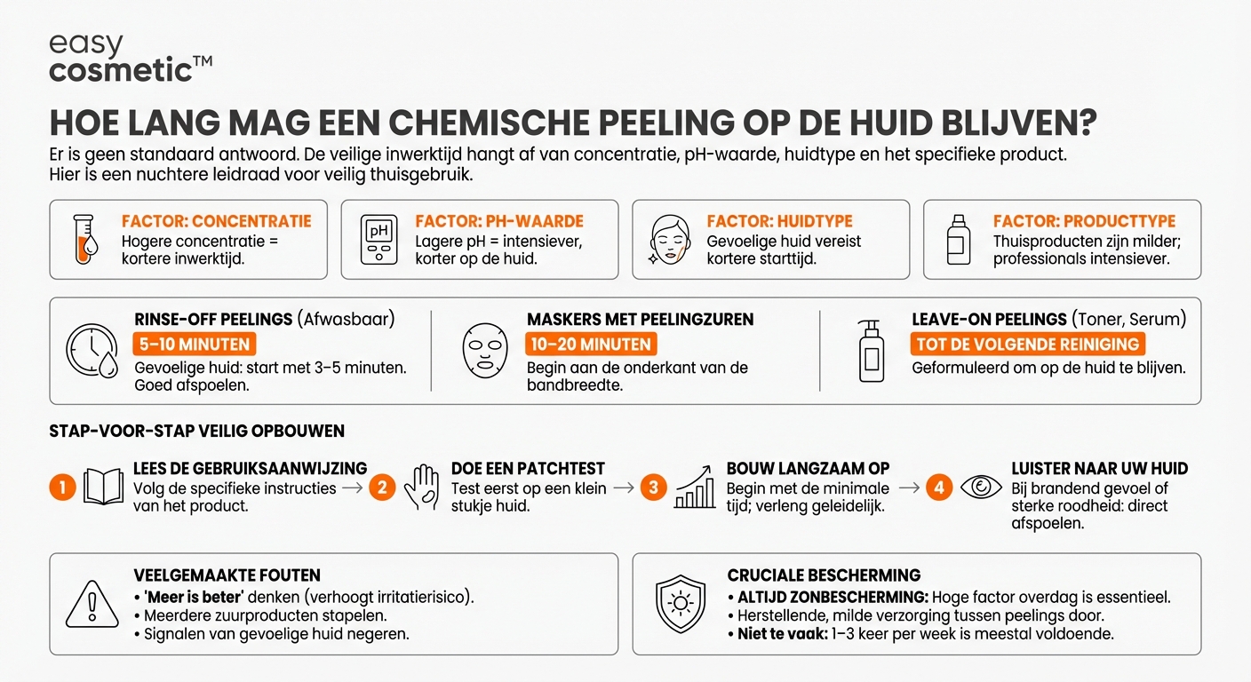 Hoe lang moet een chemische peeling op de huid inwerken?