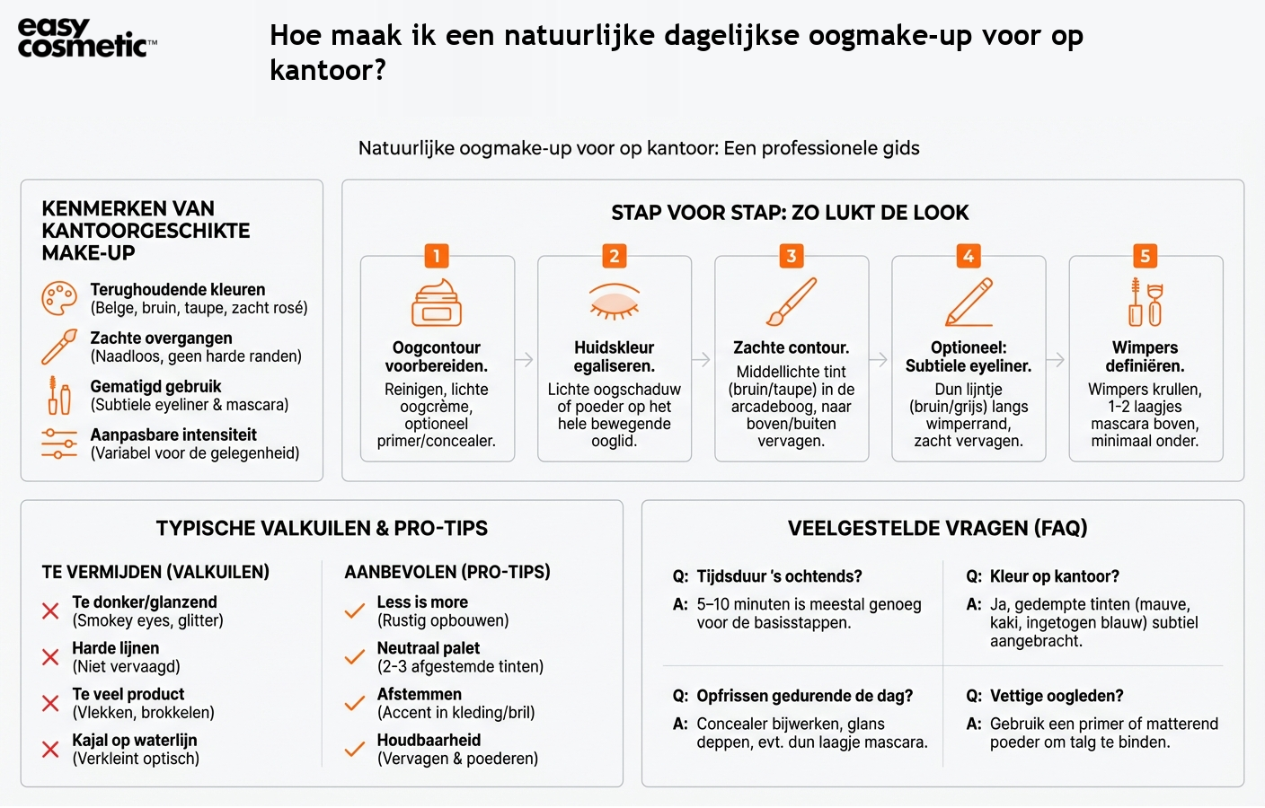 Hoe maak ik een natuurlijke dagelijkse oogmake-up voor op kantoor?