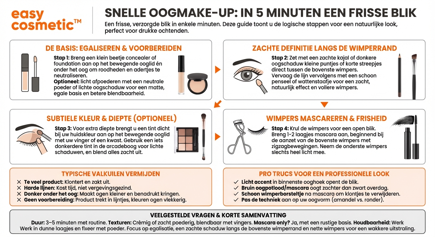 Hoe maak ik een snelle oogmake-up die er in enkele minuten goed uitziet?