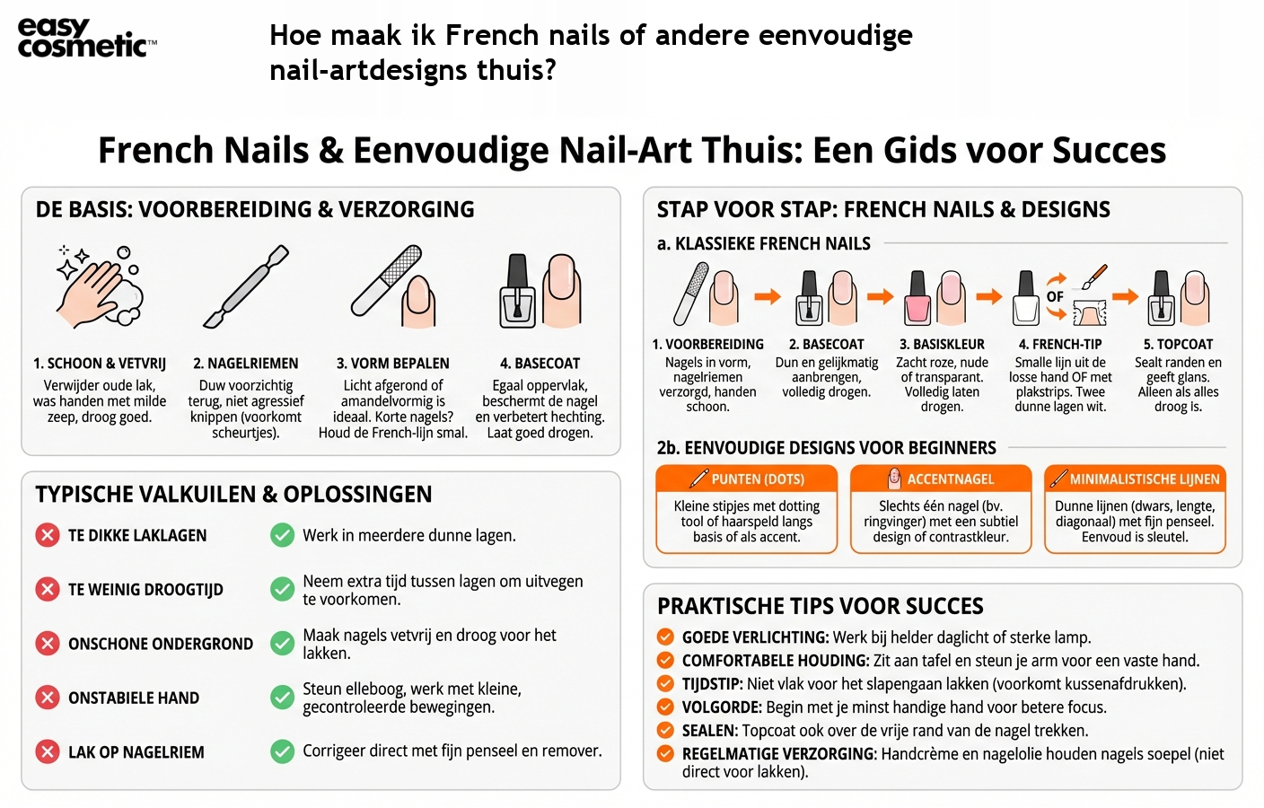 Hoe maak ik French nails of andere eenvoudige nail-artdesigns thuis?