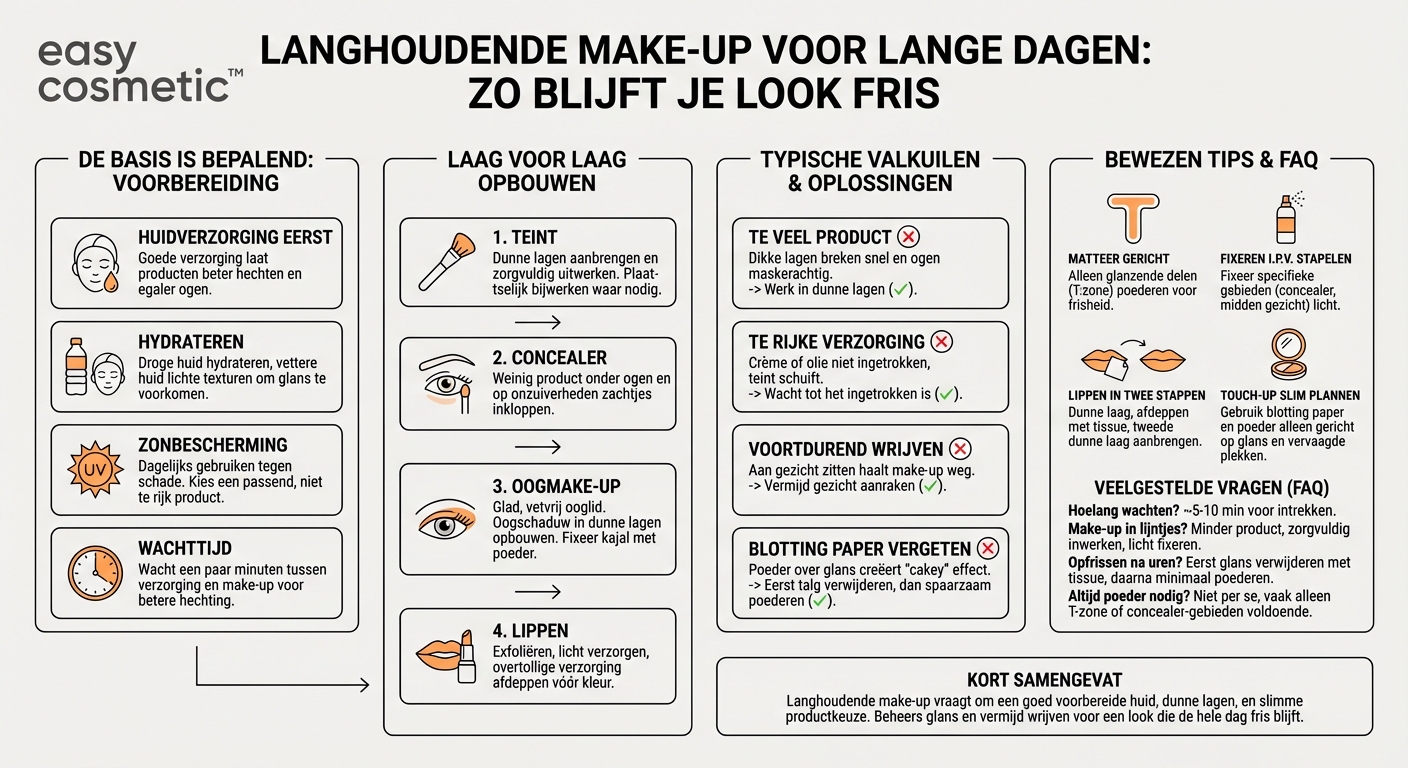 Hoe maak ik mijn make-up langhoudend voor lange dagen of evenementen?
