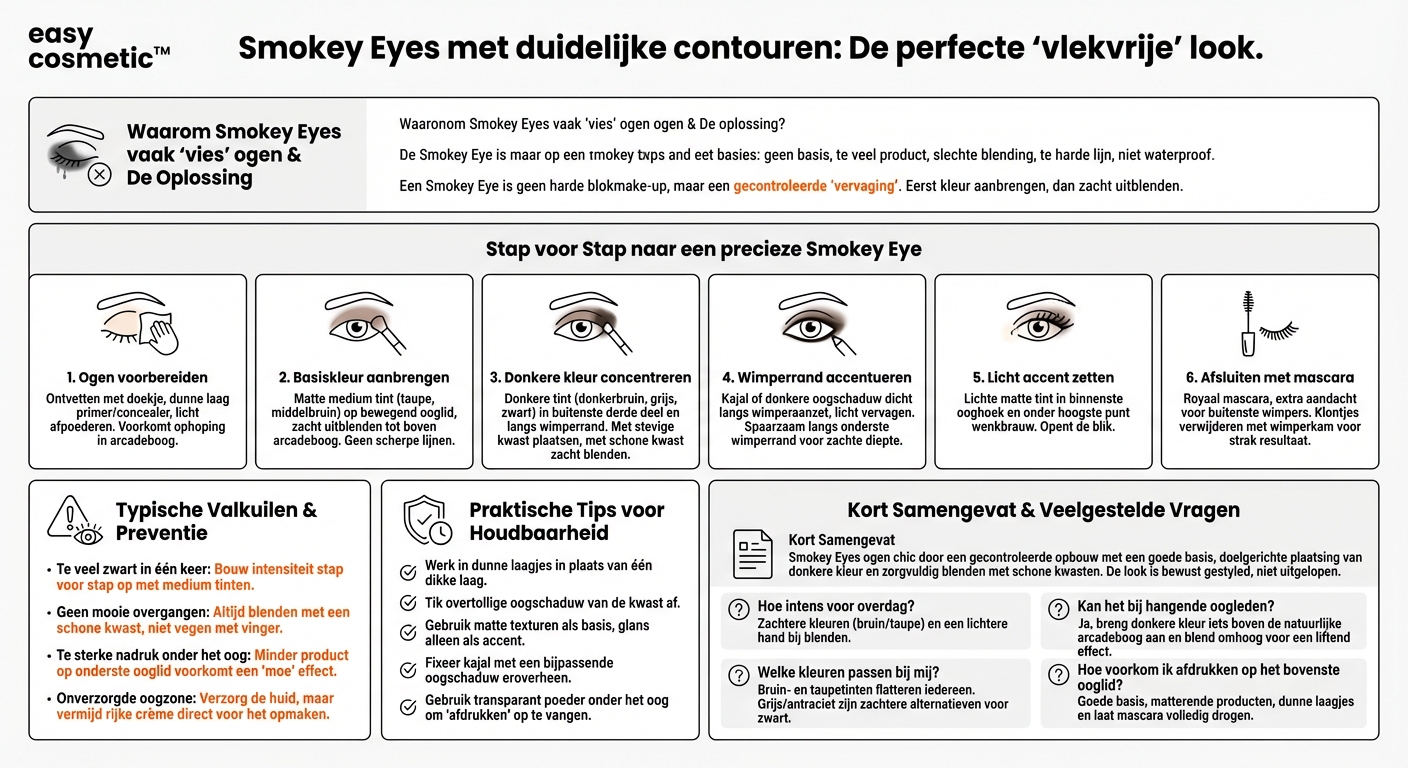 Hoe maak ik stap voor stap smokey eyes zodat ze niet "uitgeveegd" lijken?