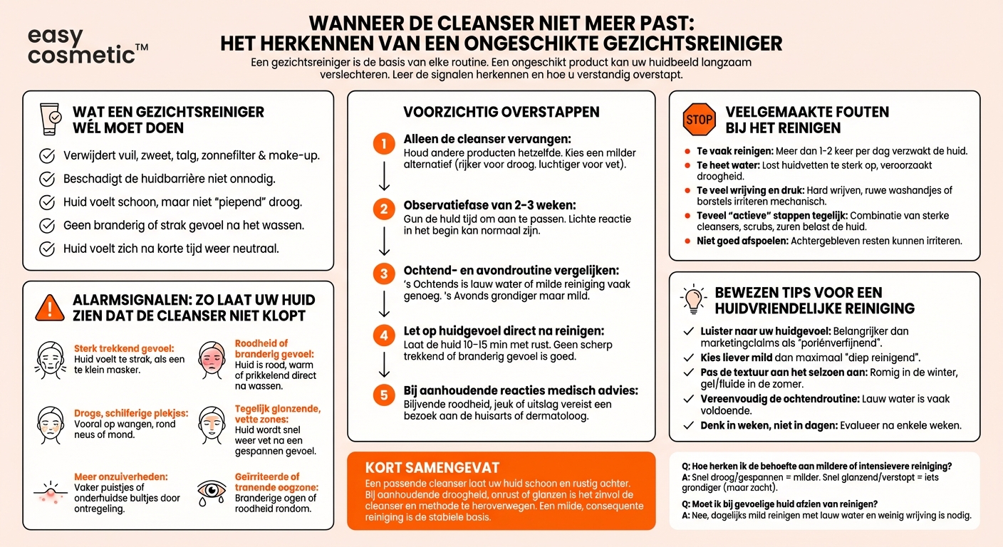 Hoe merk ik dat mijn huidige gezichtsreiniger niet bij mijn huid past?