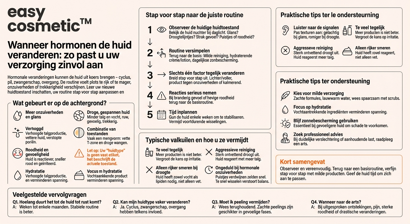 Hoe pak ik de overstap in mijn huidverzorging aan wanneer mijn huidtype verandert door hormonale veranderingen?