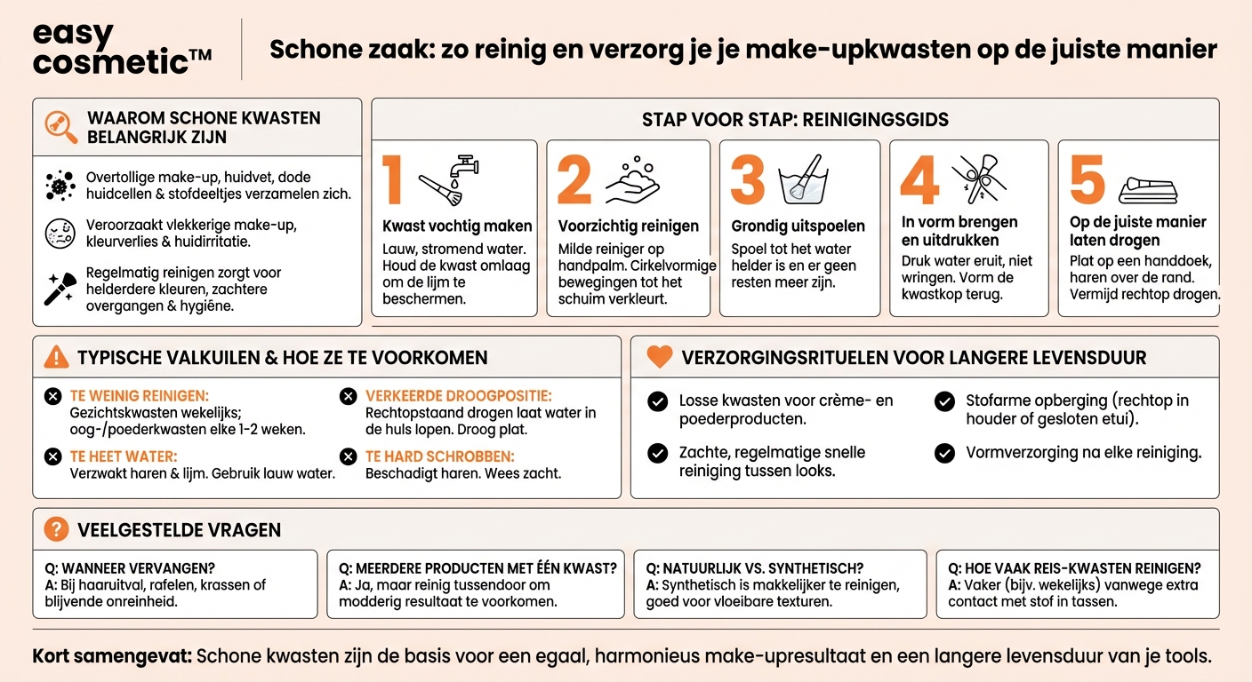 Hoe reinig en verzorg ik mijn make-uppenselen op de juiste manier?