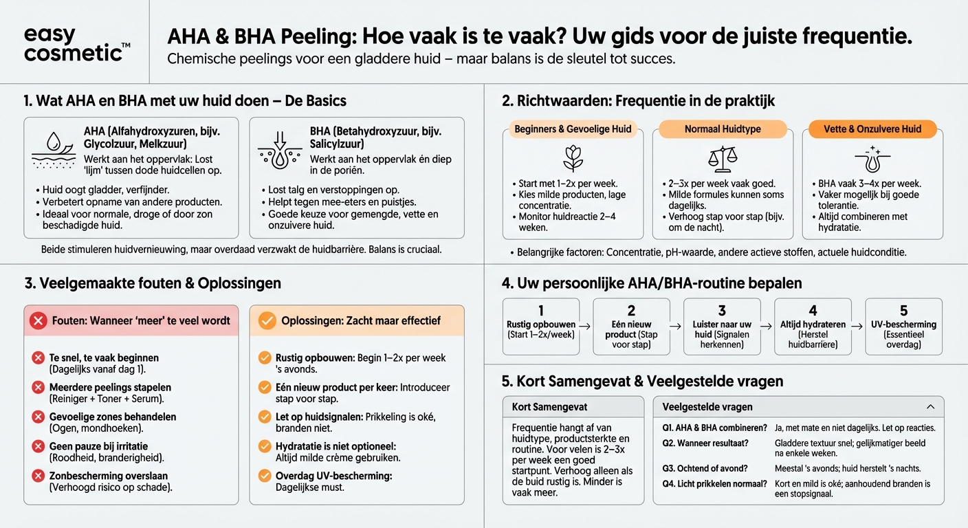 Hoe vaak mag je AHA/BHA-peelings gebruiken?