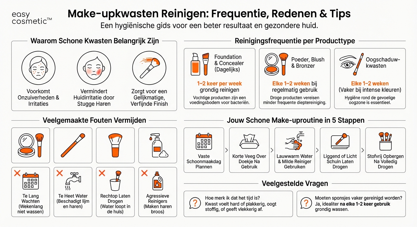 Hoe vaak moet ik mijn make-upkwasten reinigen?