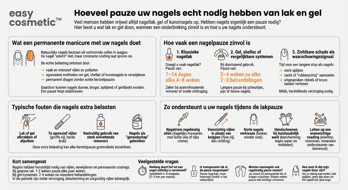 Hoe vaak moet ik mijn nagels een pauze gunnen van nagellak of gel?