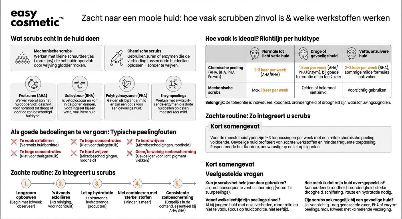 Hoe vaak moet je exfoliëren en welke werkstoffen zijn geschikt?