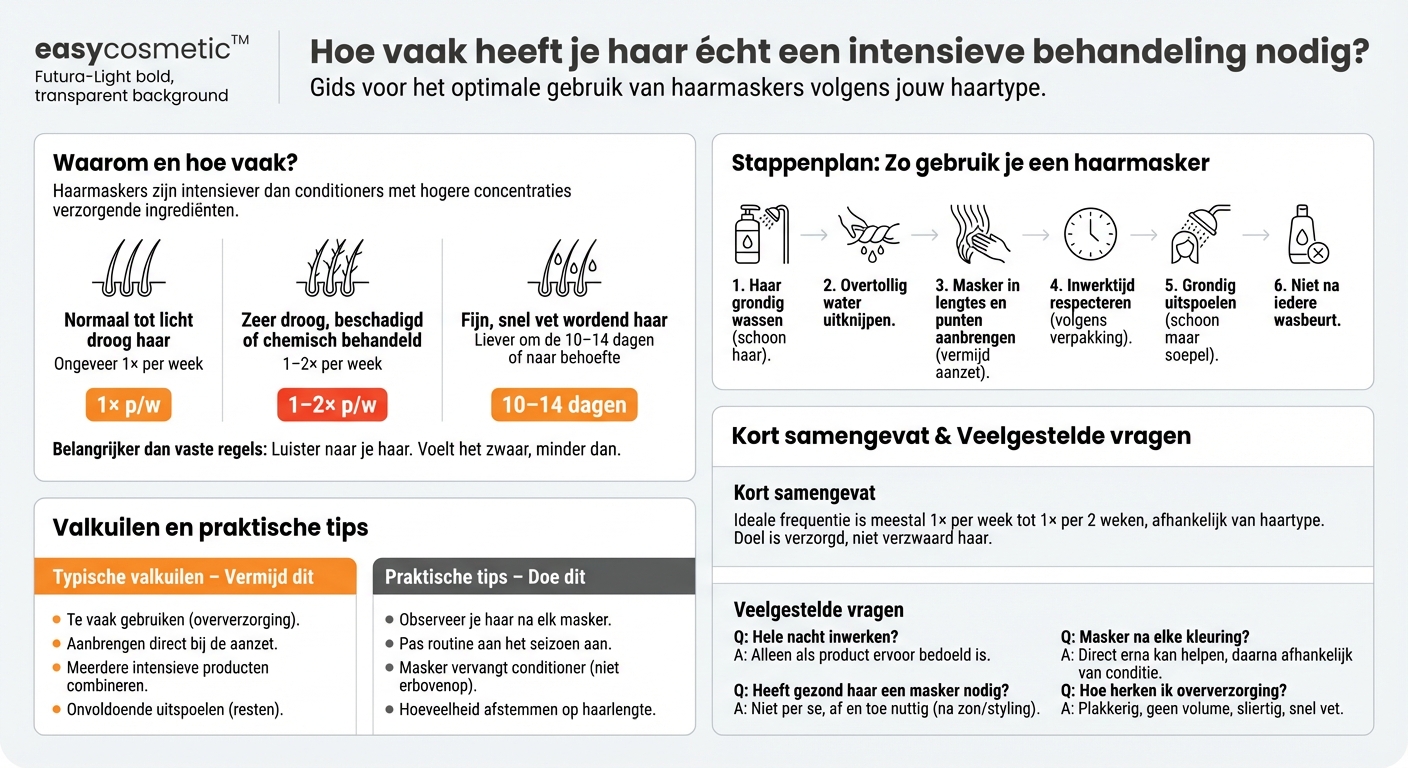 Hoe vaak moet je haarmaskers of -kuren gebruiken?