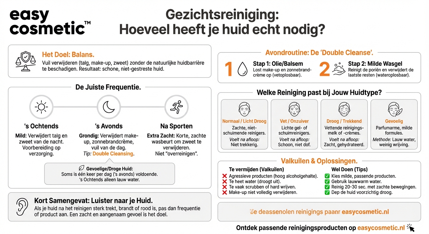 Hoe vaak moet je je gezicht reinigen en welke reiniging is geschikt?