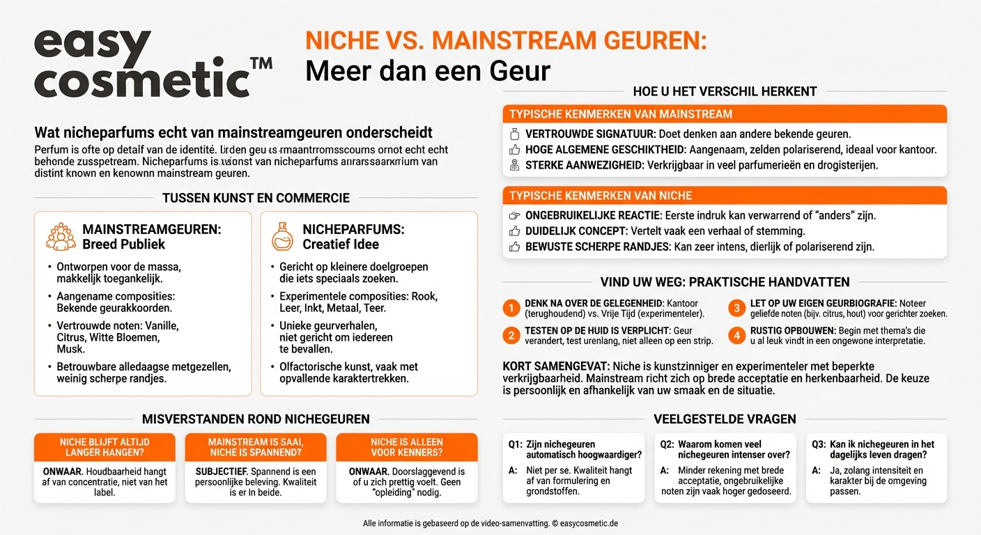 Hoe verschillen nicheparfums van mainstreamgeuren?