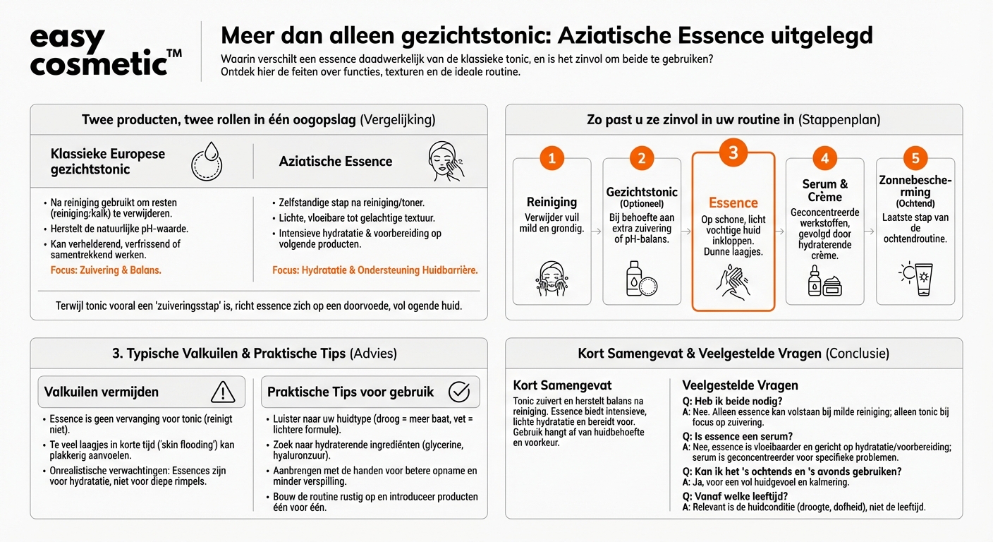 Hoe verschilt een Aziatische essence van een klassiek Europees gezichtstonic?