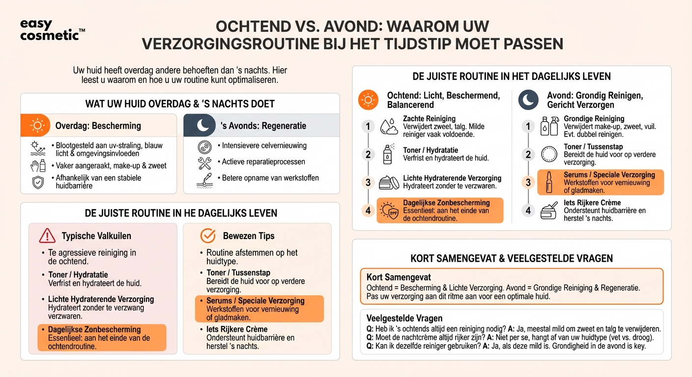 Hoe verschilt een ochtendroutine van een avondroutine?