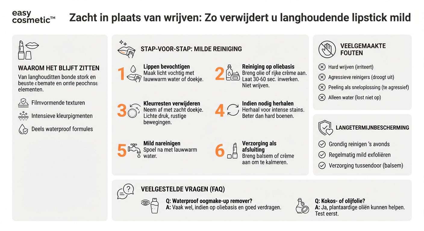 Hoe verwijder ik langhoudende lipstick of lip stain op een milde manier van mijn lippen?