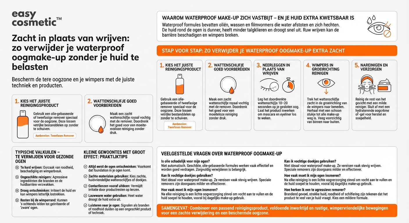 Hoe verwijder ik waterproof oogmake-up zonder de gevoelige huid rond de ogen te irriteren?