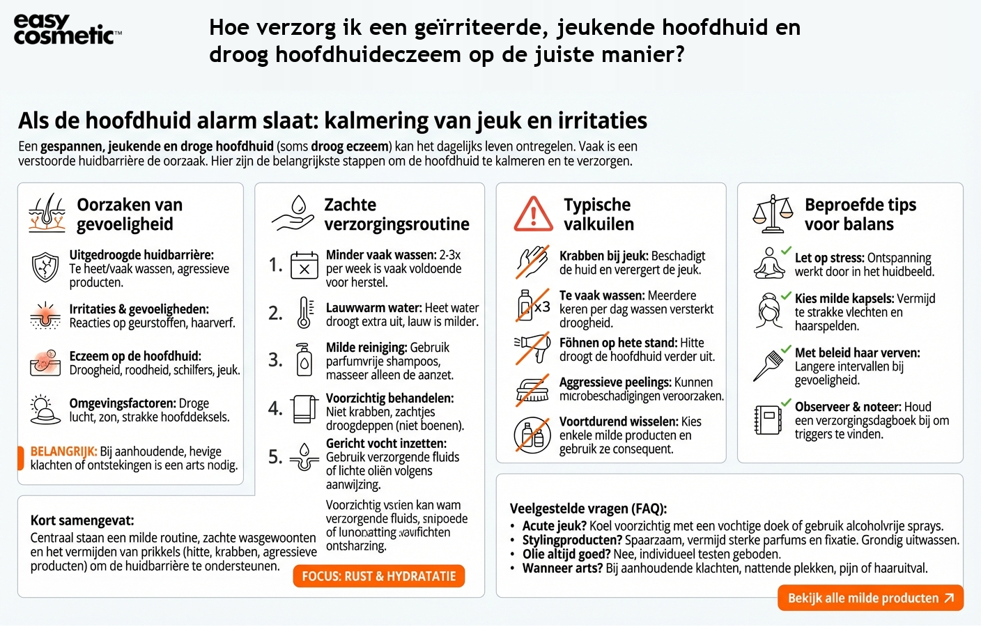 Hoe verzorg ik een geïrriteerde, jeukende hoofdhuid en droog hoofdhuideczeem op de juiste manier?