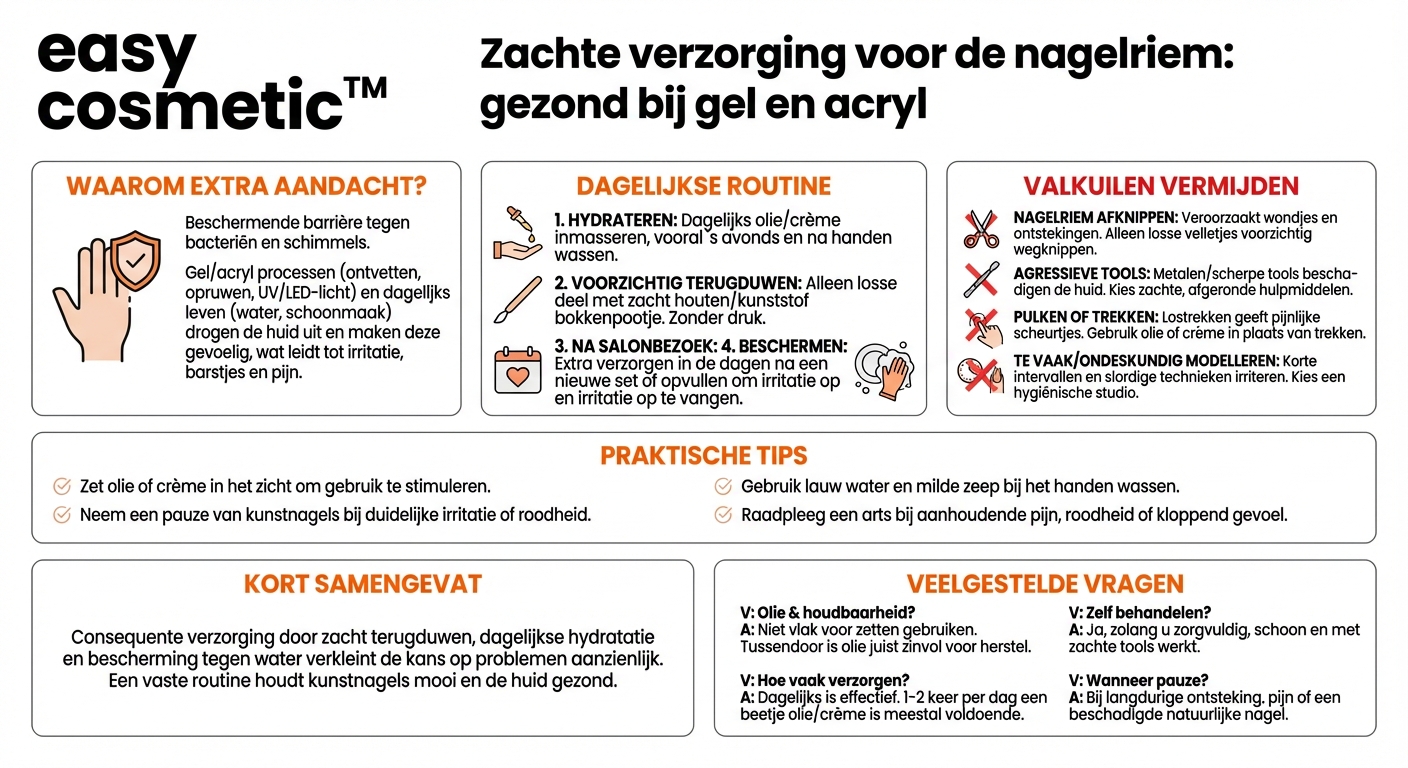 Hoe verzorg ik mijn nagelriemen als ik regelmatig gel- of acrylnagels draag?