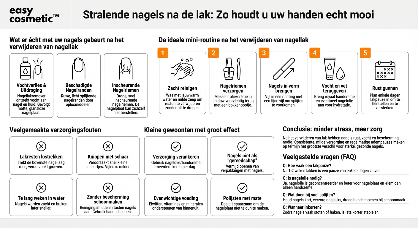 Hoe verzorg ik mijn nagels optimaal na het verwijderen van nagellak?