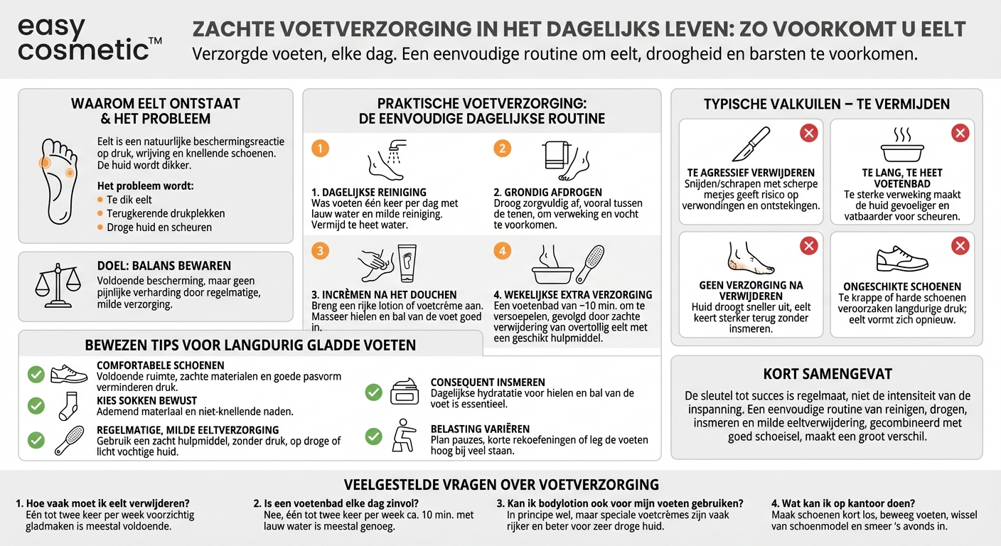 Hoe verzorg ik mijn voeten in het dagelijks leven en voorkom ik eelt?