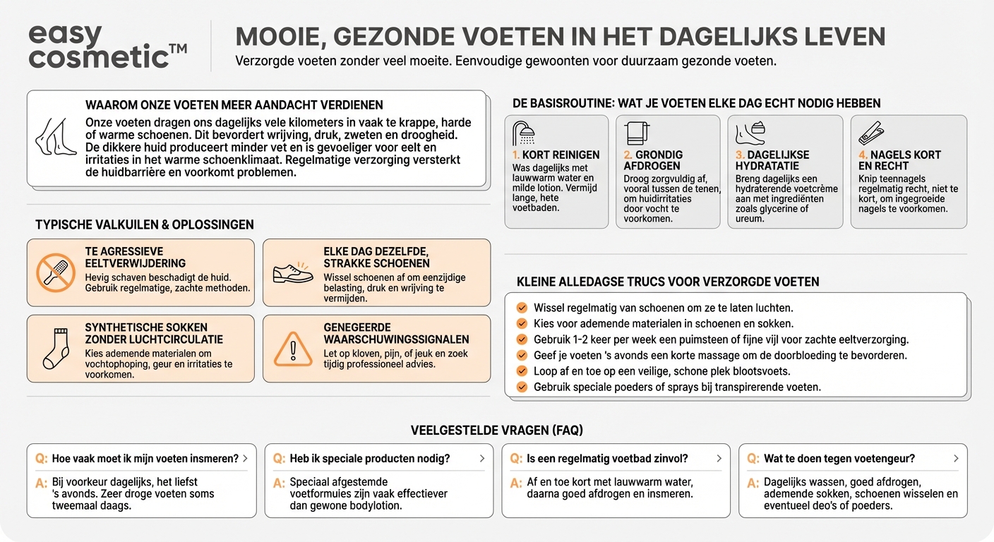 Hoe verzorg ik mijn voeten in het dagelijks leven zodat ze verzorgd en gezond blijven?