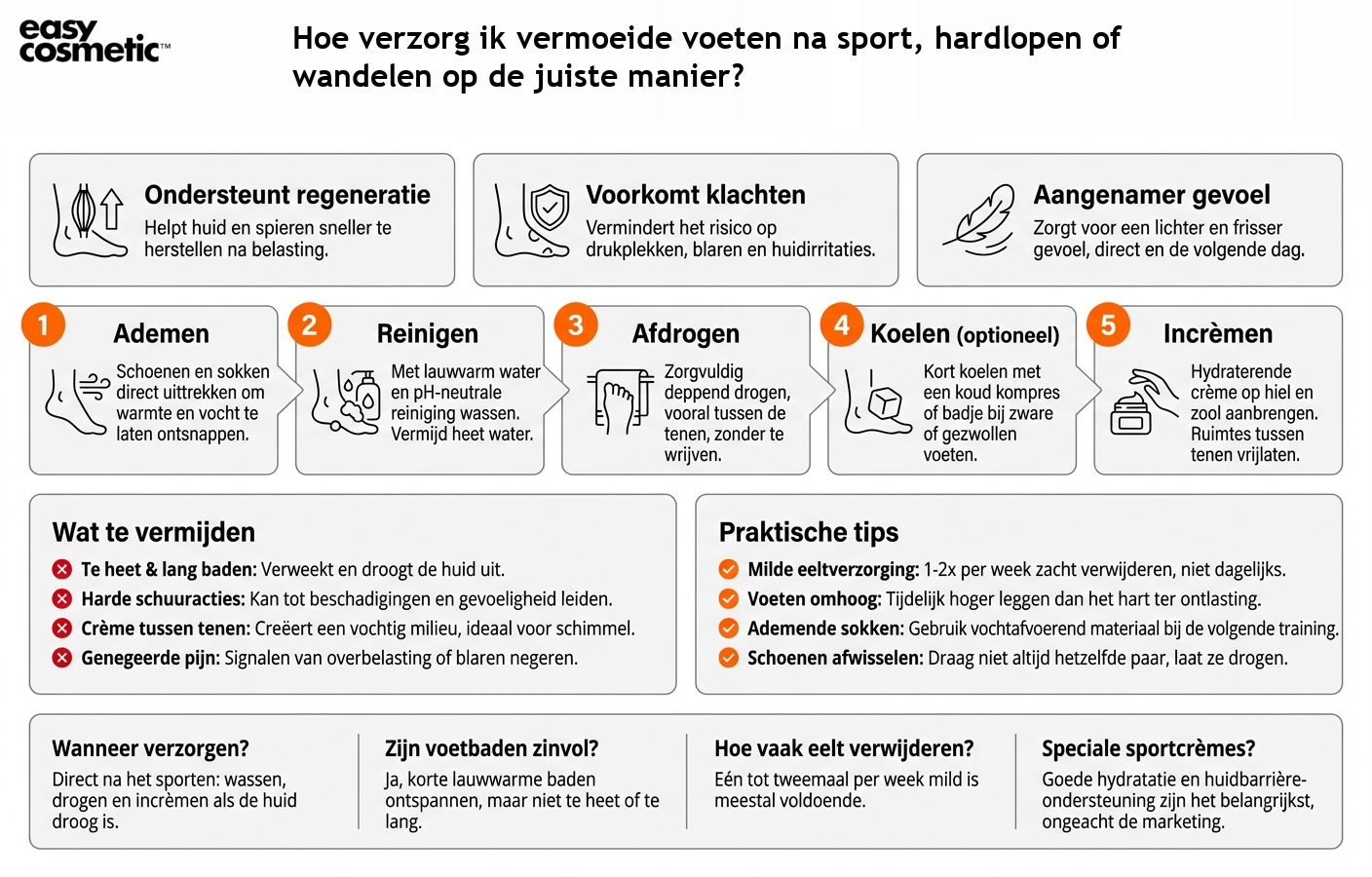Hoe verzorg ik vermoeide voeten na sport, hardlopen of wandelen op de juiste manier?