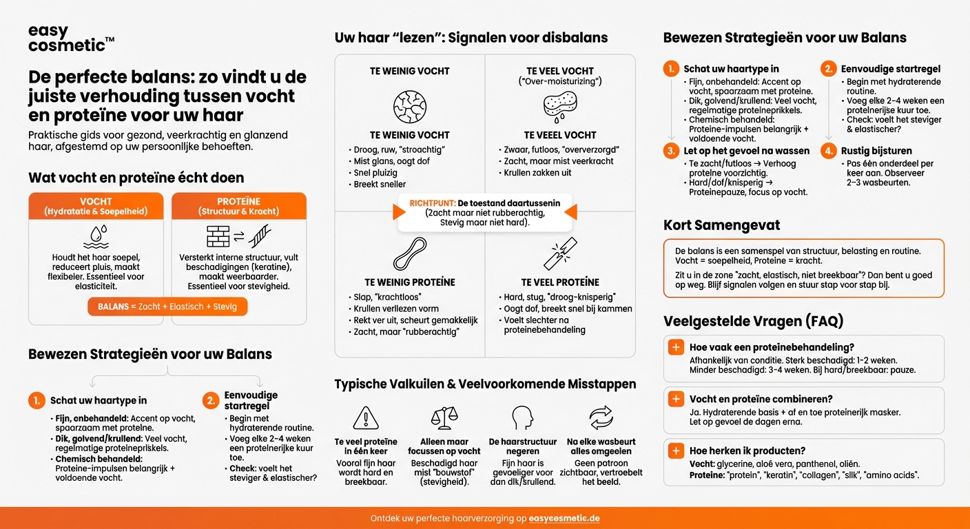 Hoe vind ik de juiste balans tussen vocht en eiwit voor mijn haartype?