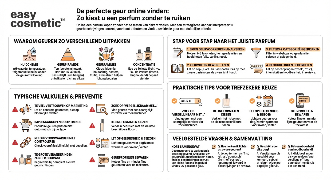 Hoe vind ik online een parfum zonder het vooraf te kunnen ruiken?