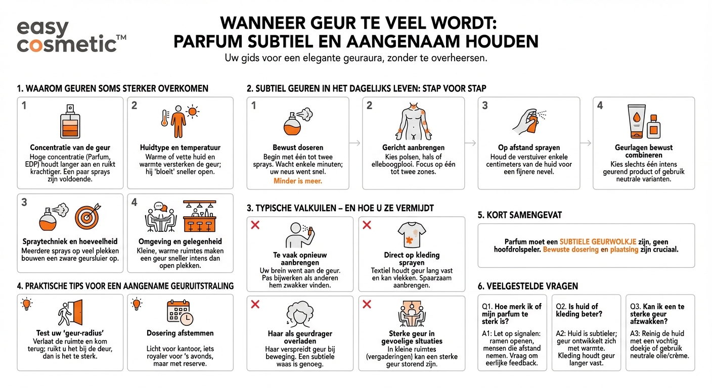 Hoe voorkom ik dat mijn parfum te intens of opdringerig overkomt?