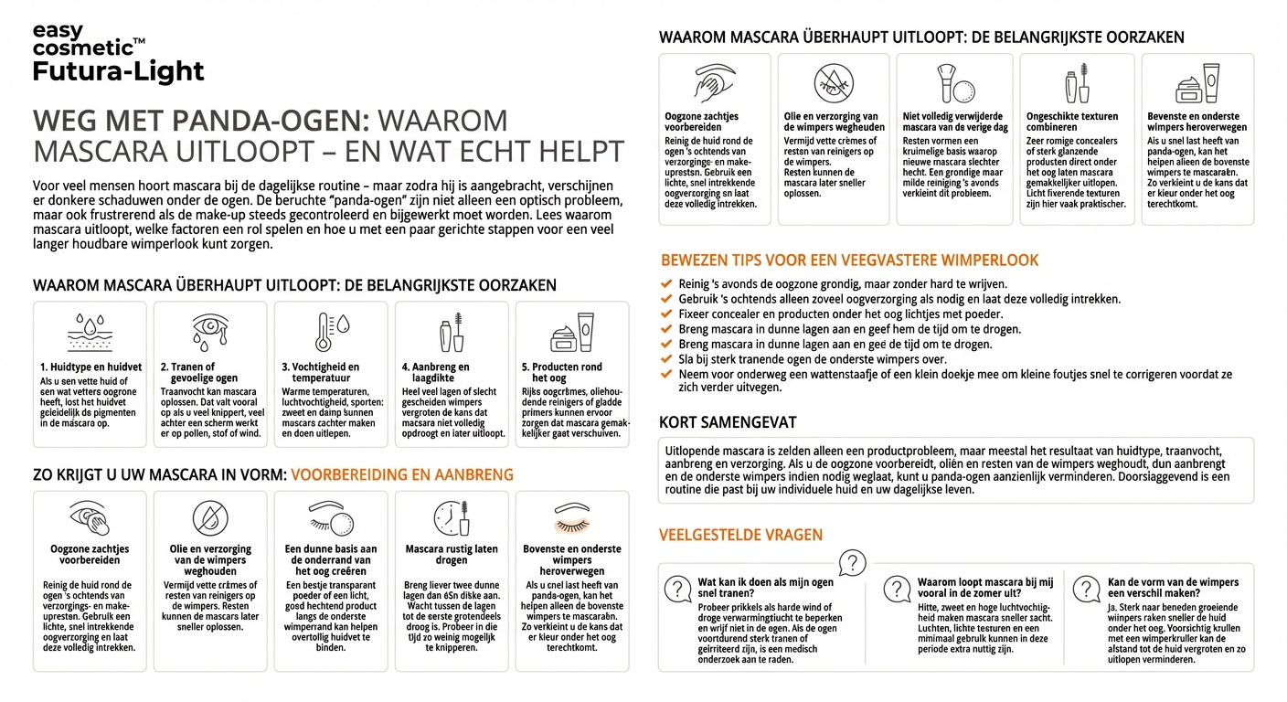 Hoe voorkom ik panda-ogen – waarom vlekt mijn mascara?