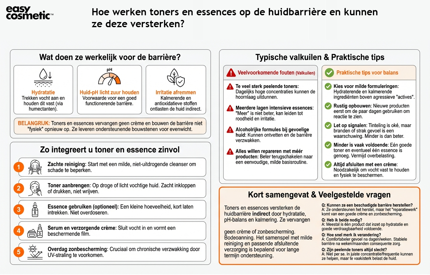Hoe werken toners en essences op de huidbarrière en kunnen ze deze versterken?