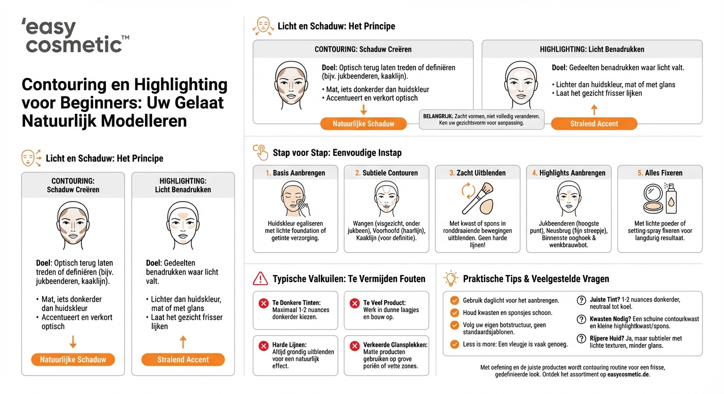 Hoe werkt contouring en highlighting voor beginners?