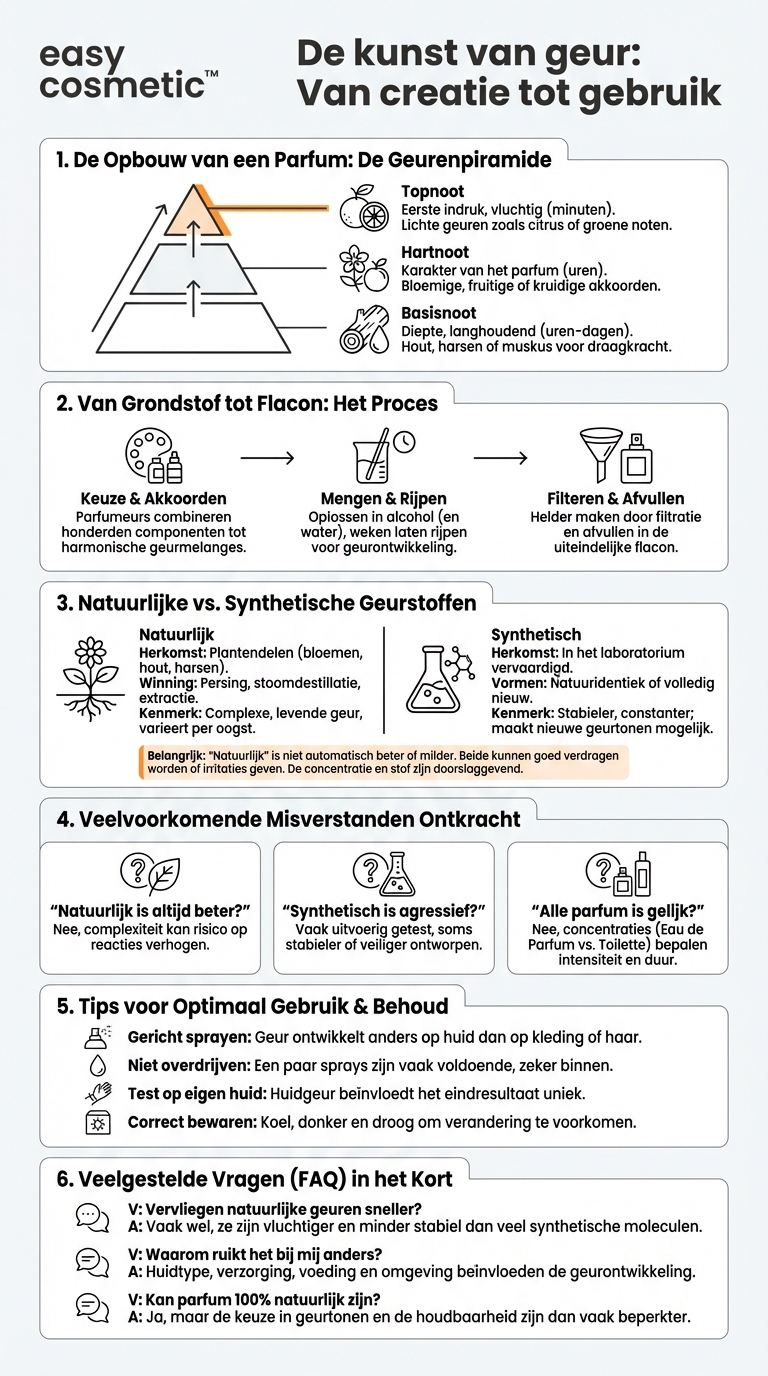 Hoe worden parfums gemaakt en wat is het verschil tussen synthetische en natuurlijke geurstoffen?