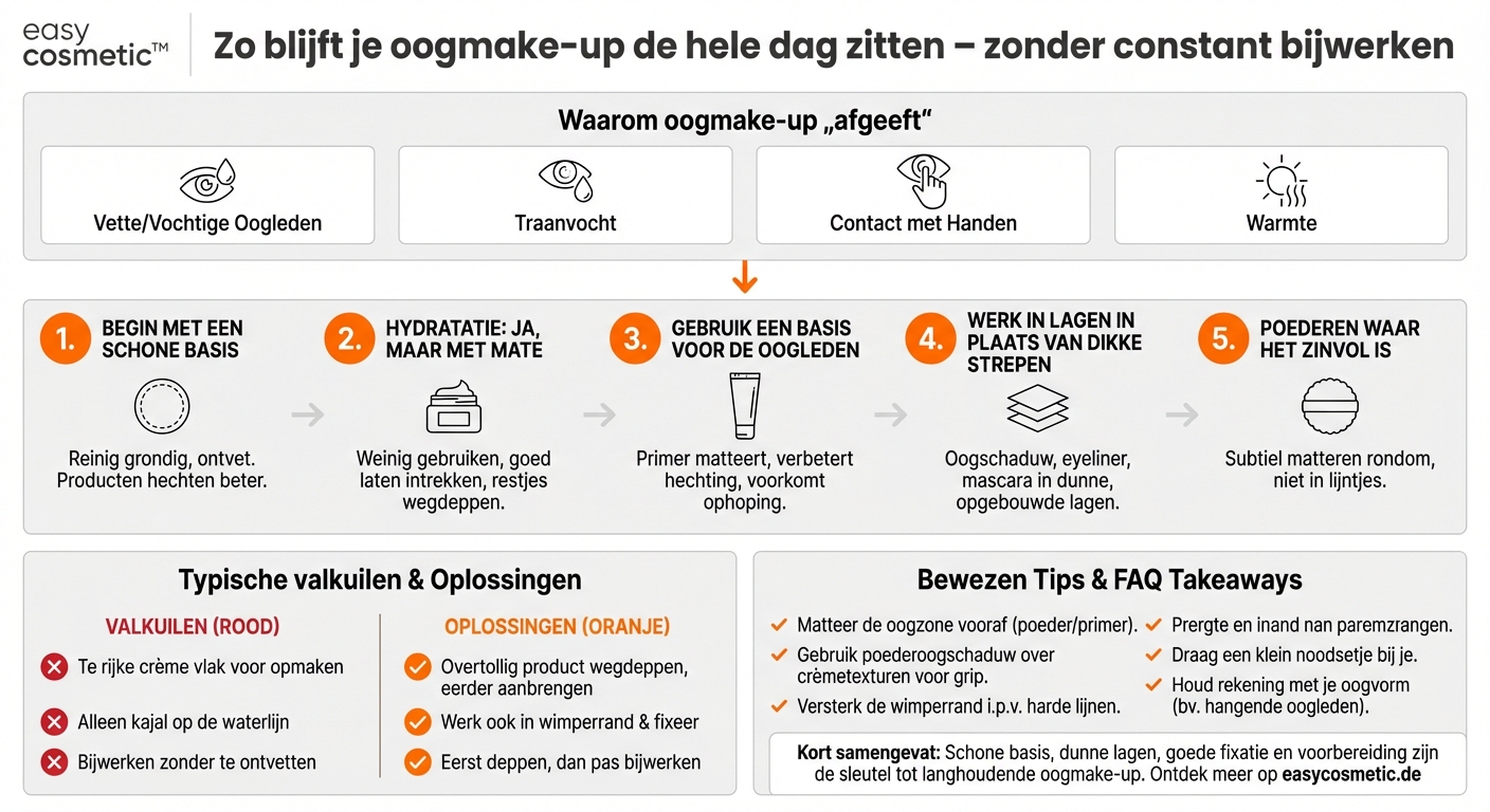 Hoe zorg ik ervoor dat mijn oogmake-up extra lang blijft zitten op een lange dag of avond?