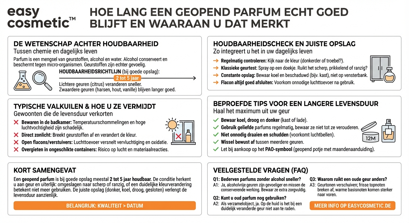 Hoelang is een geopend parfum houdbaar?