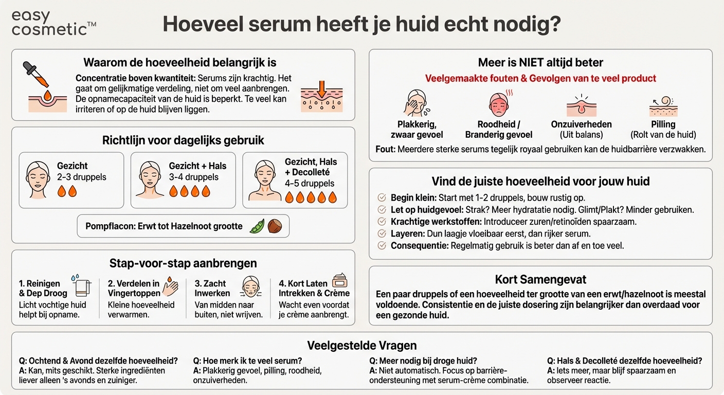 Hoeveel serum heb je per toepassing nodig en kun je het overdoseren?