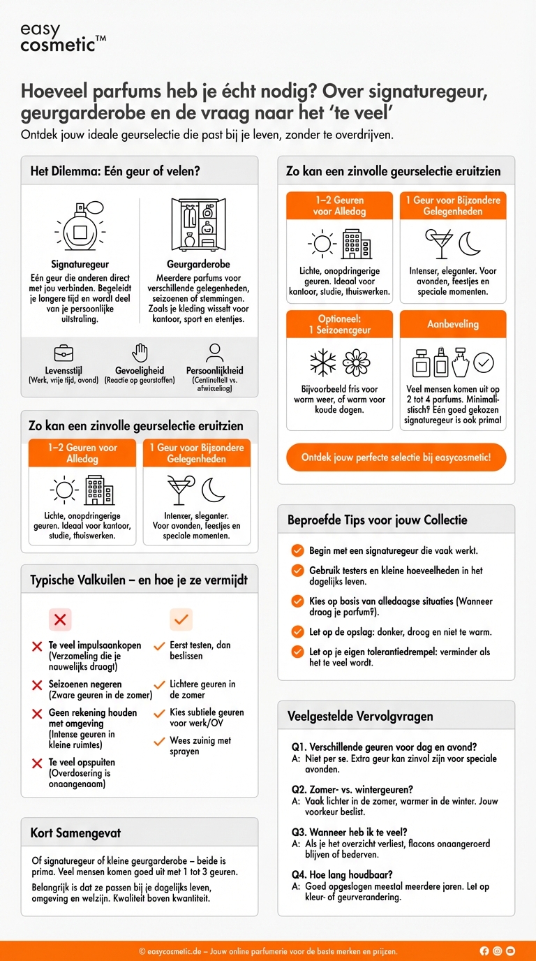 Hoeveel verschillende parfums zou je moeten hebben – is één signature-geur genoeg of heb je er meerdere nodig voor verschillende gelegenheden?