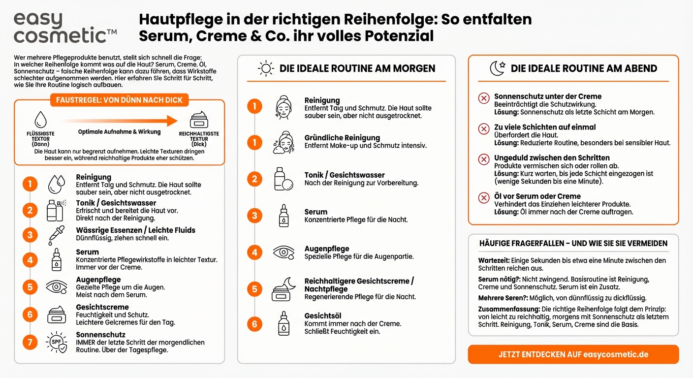 In welcher Reihenfolge trägt man Serum, Creme und andere Produkte auf?