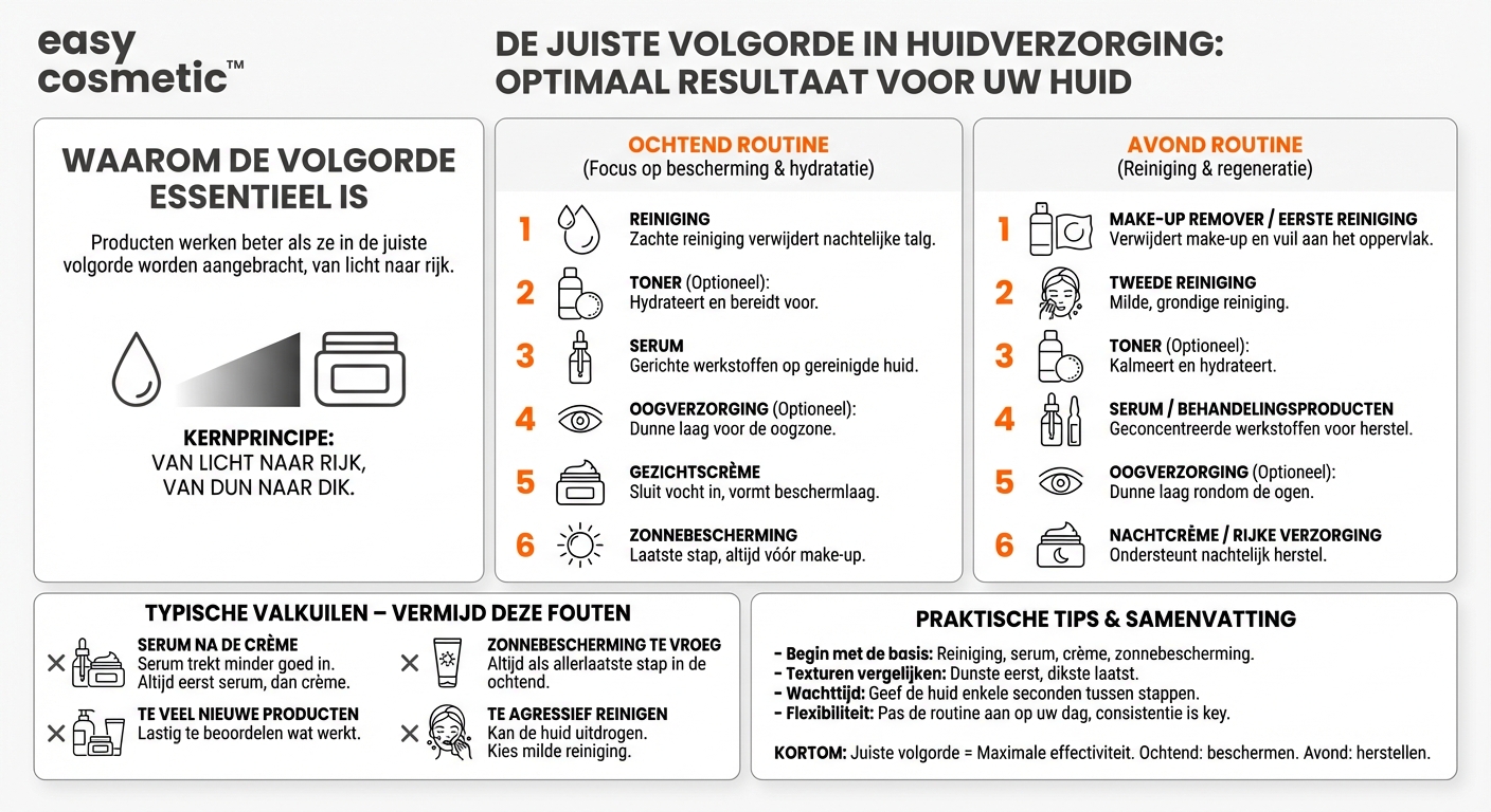 In welke volgorde breng ik mijn verzorgingsproducten correct aan?