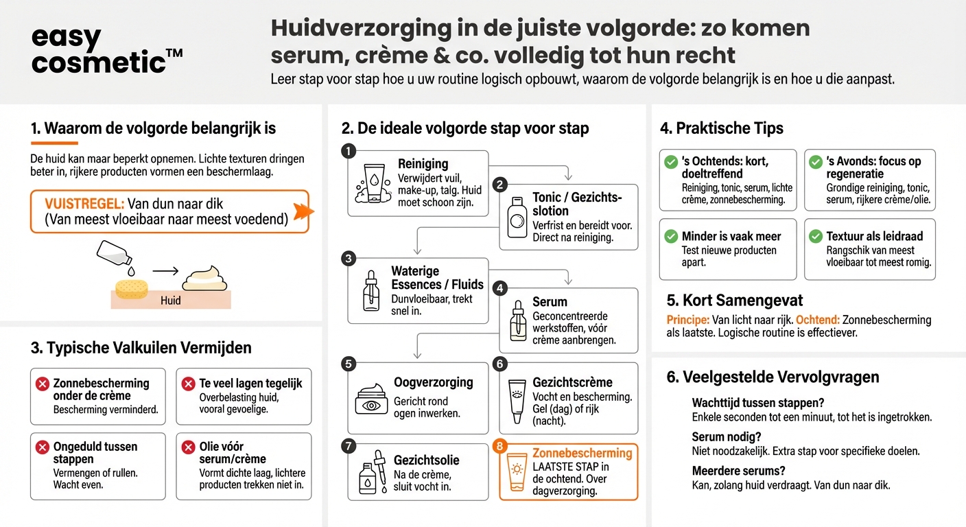 In welke volgorde breng je serum, crème en andere producten aan?