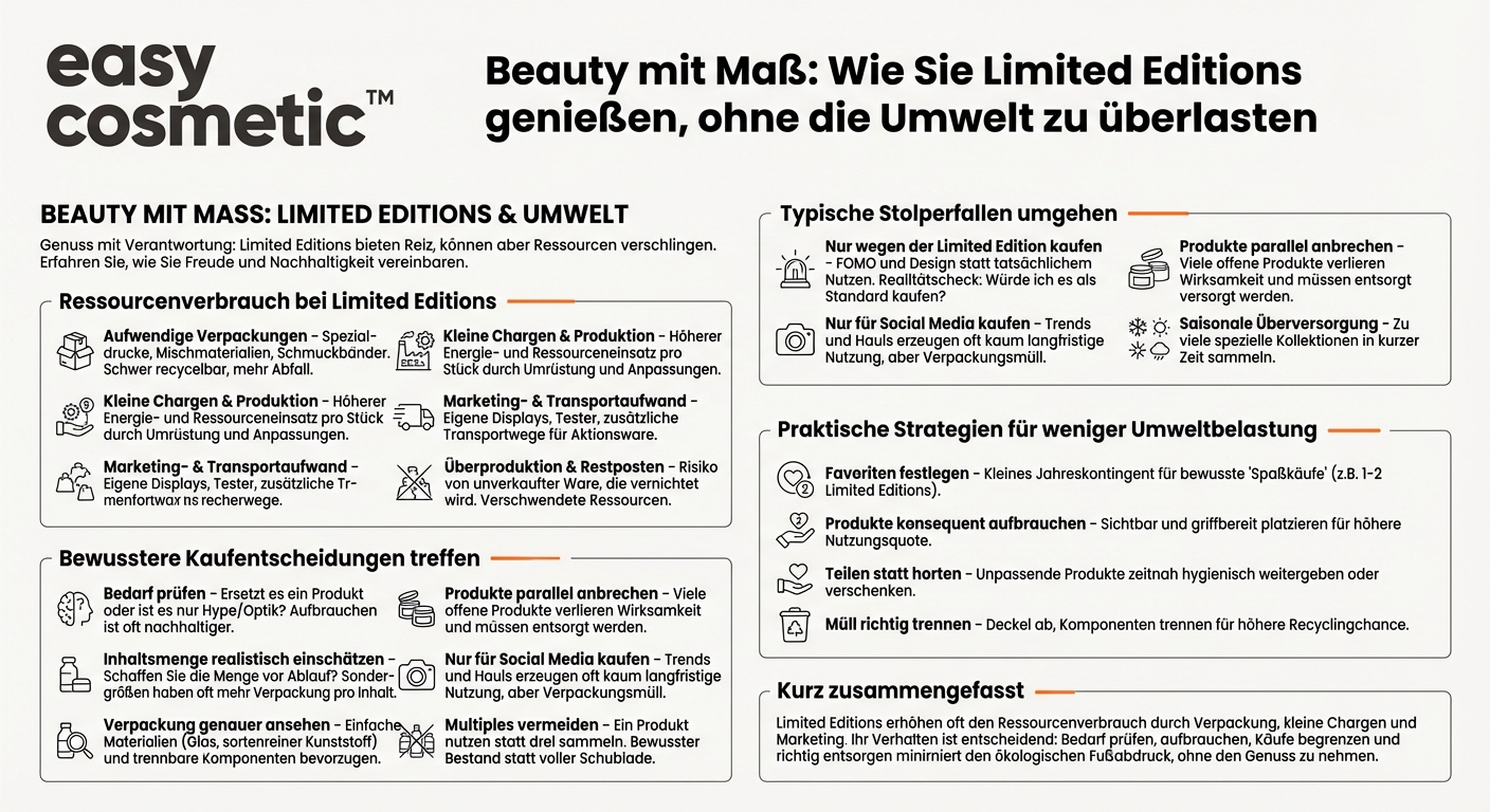 Inwieweit tragen Limited Editions und saisonale Hautpflegekollektionen zu mehr Abfall und Ressourcenverbrauch bei und wie kann ich als Konsument damit verantwortungsvoll umgehen?