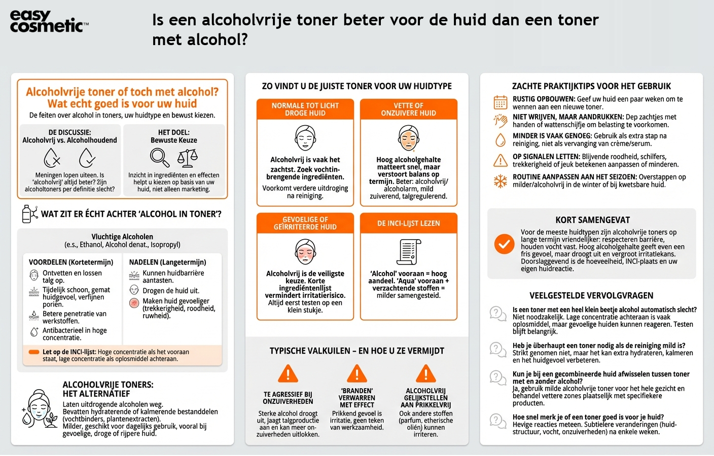 Is een alcoholvrije toner beter voor de huid dan een toner met alcohol?
