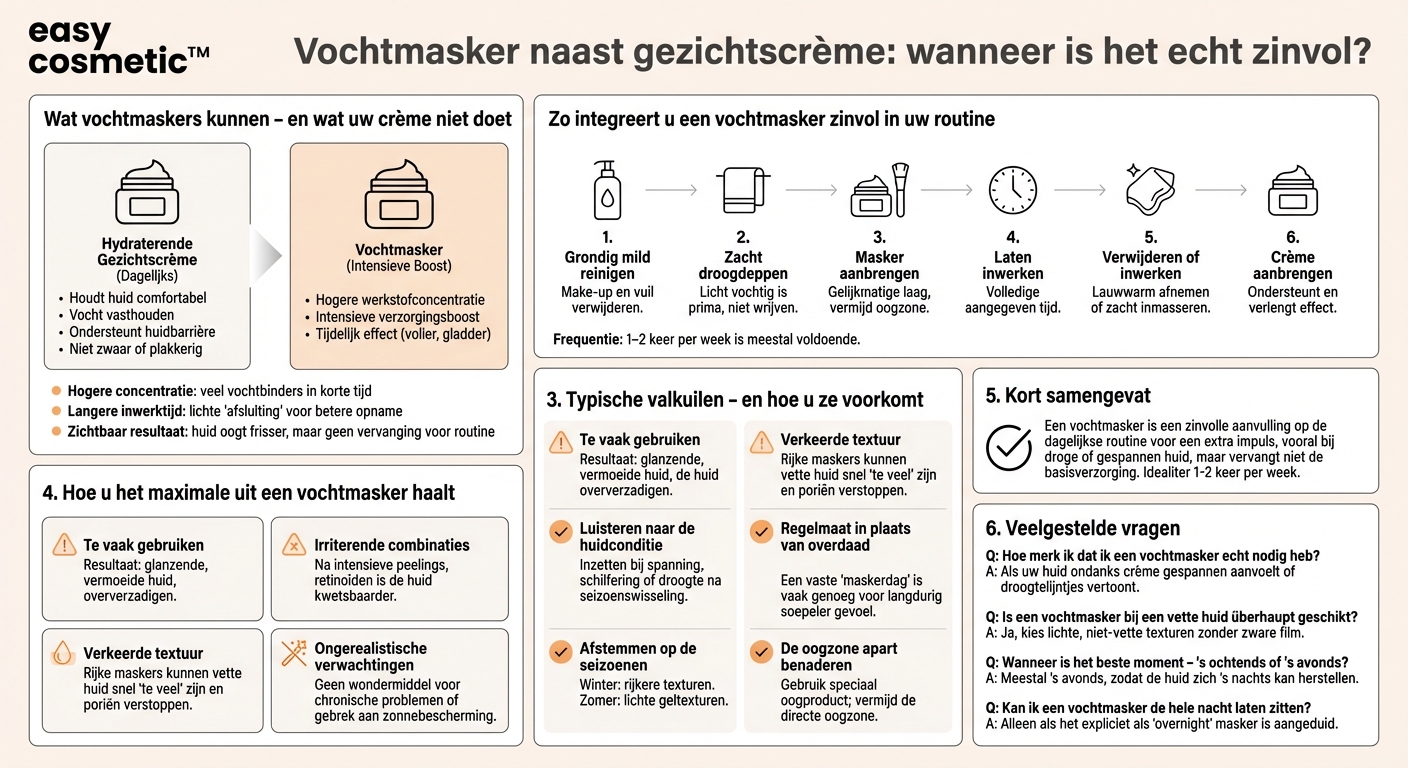 Is een hydraterend masker een zinvolle aanvulling op mijn dagelijkse crème?