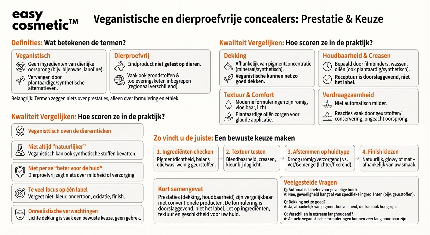 Is een vegan of dierproefvrije concealer qua kwaliteit vergelijkbaar met conventionele producten?