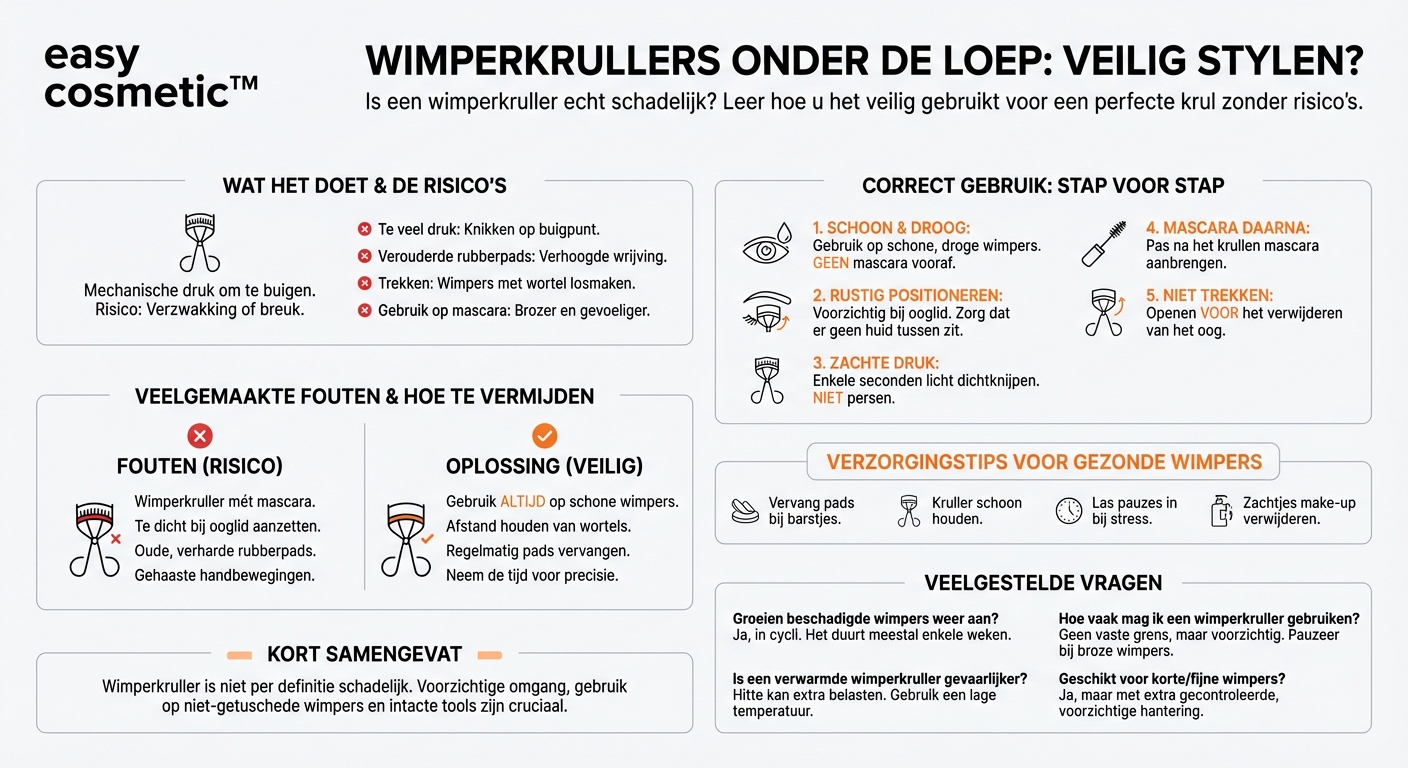 Is een wimperkruller schadelijk voor de wimpers?