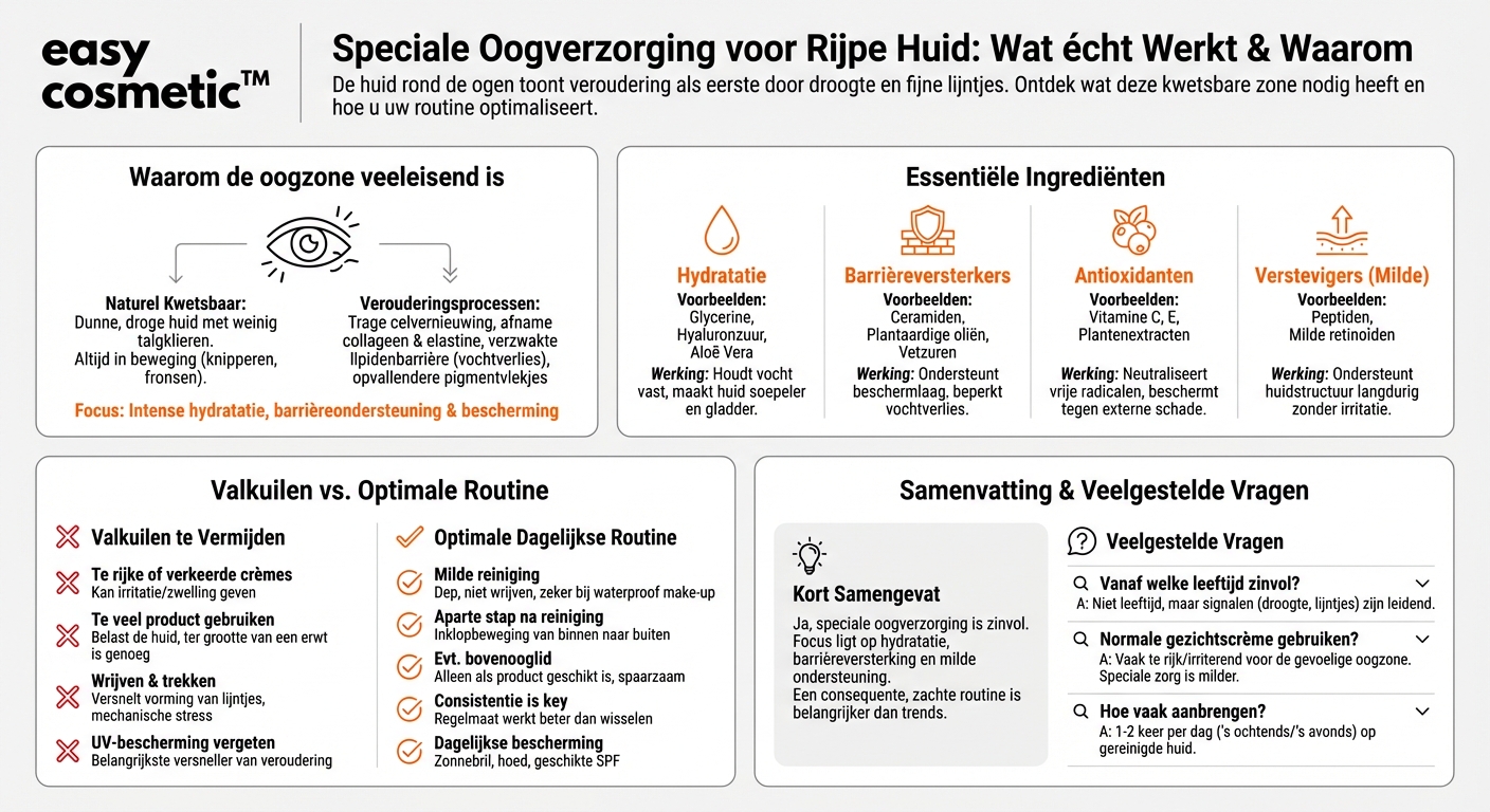 Is er speciale oogverzorging voor de rijpere huid en wat kenmerkt deze?