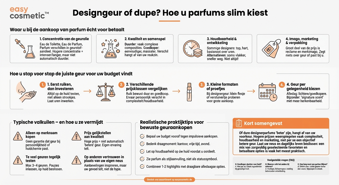 Is het de moeite waard om dure designerparfums te kopen of zijn goedkopere alternatieven voldoende?