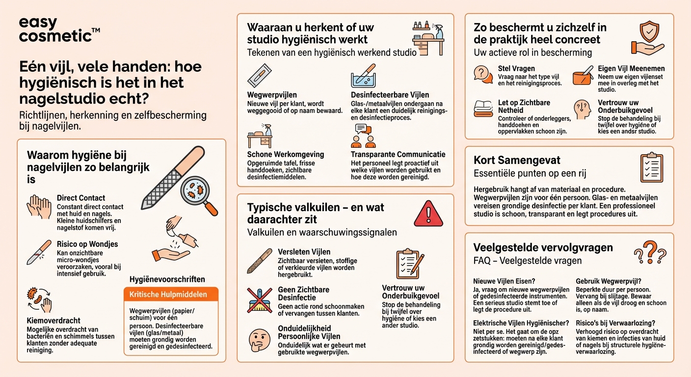 Is het hygiënisch als in de nagelstudio dezelfde vijl voor meerdere klanten wordt gebruikt?