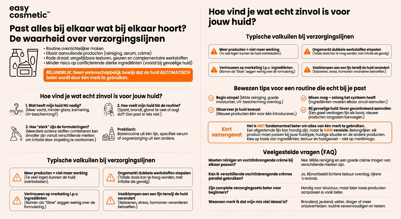 Is het zinvol om hydraterende producten van hetzelfde merk of dezelfde lijn te gebruiken?
